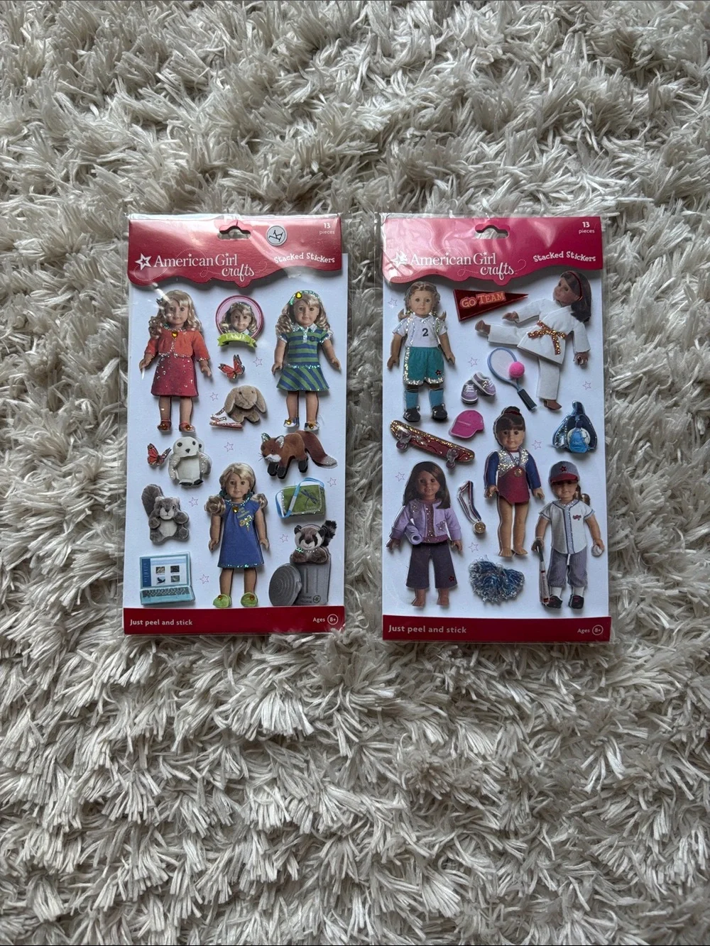 American Girl Doll Lanie & Pet Stacked Sticker Sheet 13 pieces